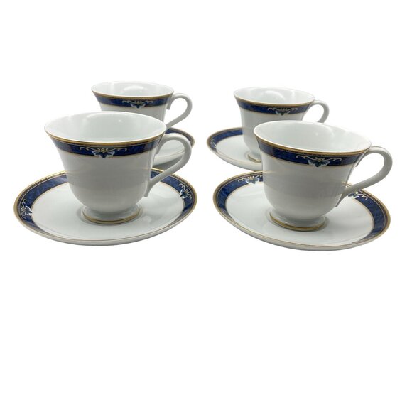 Wedgwood Embassy Collection Chadwick footed tea cup and saucer set of 4 - Picture 1 of 8
